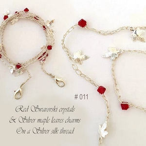 Collana multiuso in filo di seta: elegante porta occhiali e maschera con perle d&#39;acqua dolce