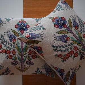 New Unique Design Tulip art design pillow. Ottoman Palace Nobility Pillow Cushion. Christmas Gift, Gift for new year