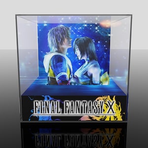 Final Fantasy 10 Diorama | Tidus and Yuna ffx scene Personalized 12cm Acrylic Cube | Handmade