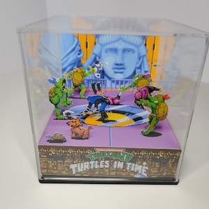 Teenage Mutant Ninja Turtles IV: Turtles In Time Diorama | Miniatur in einem Acrylwürfel