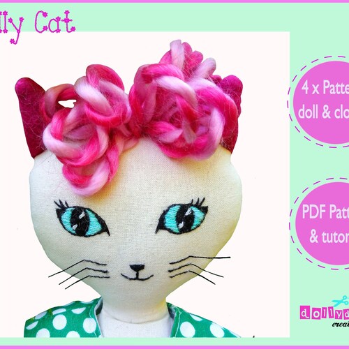 Felt Cat Doll Pattern PDF Doll Sewing Pattern SVG Cutting Etsy