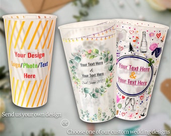 100 Pint Personalised printed wedding cups