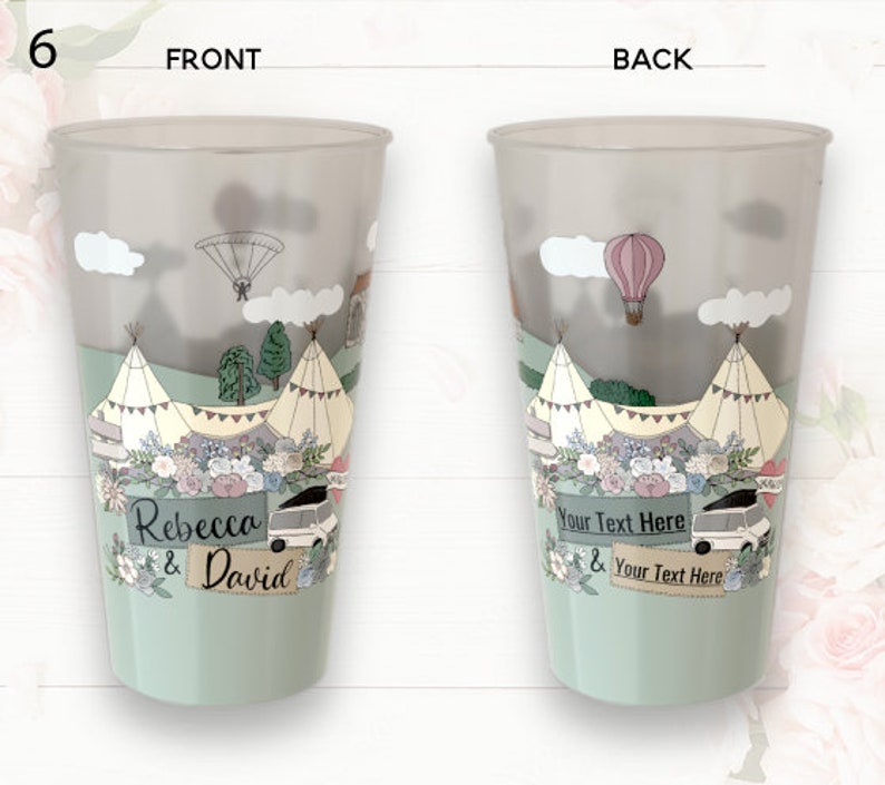 Tazas de boda impresas personalizadas de 100 pintas imagen 3