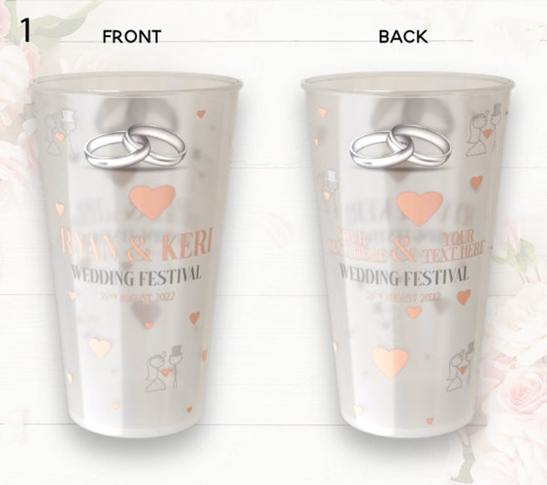 Tazas de boda impresas personalizadas de 100 pintas imagen 4