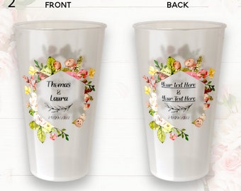 50 Pintas y 50 Medias pintas Tazas de boda impresas personalizadas