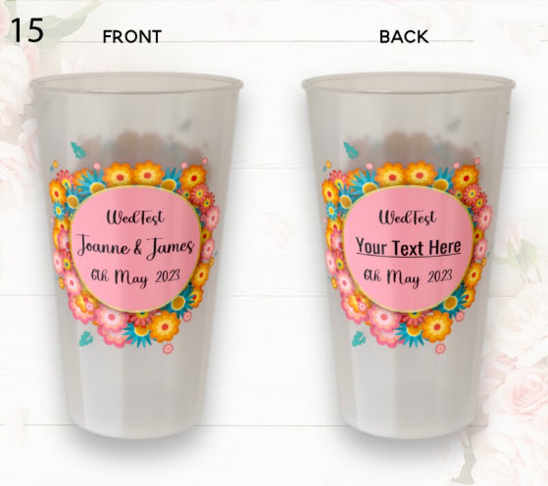 Tazas de boda impresas personalizadas de 100 pintas imagen 2