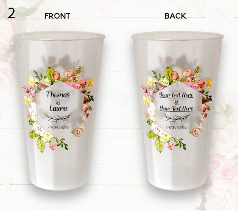 Tazas de boda impresas personalizadas de 100 pintas imagen 5