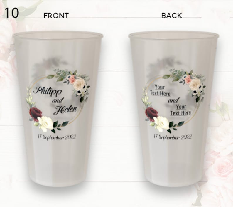 Tazas de boda impresas personalizadas de 100 pintas imagen 8