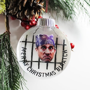 The Office Ornament Prison Mike Michael Scott The Office TV Show Christmas Gifts Hand Painted Ornament image 1