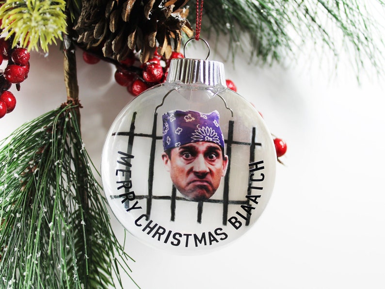 The Office Ornament Prison Mike Michael Scott The Office TV Show Christmas Gifts Hand Painted Ornament image 1
