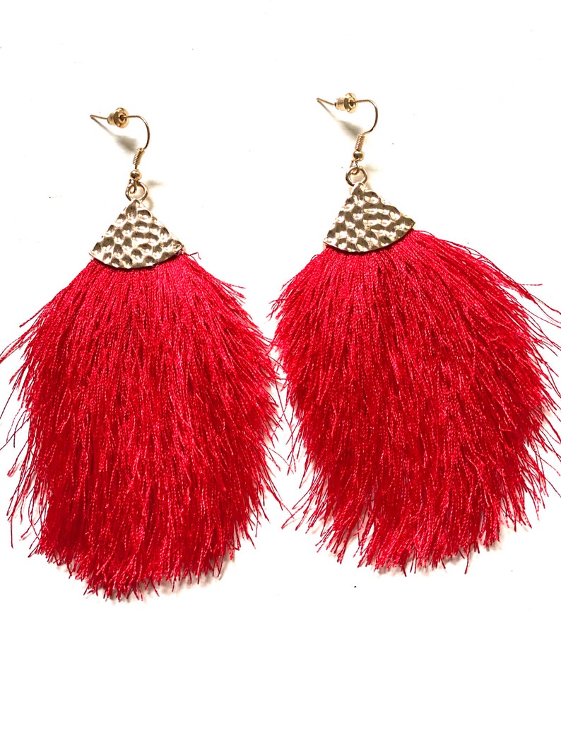 Festival colorful light earrings silk thread earrings, agave earrings