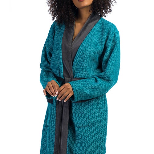 green cotton dressing gown Cotton Dress for Women's Floral Print Midi Summer Dressing Gown (Dark Green)