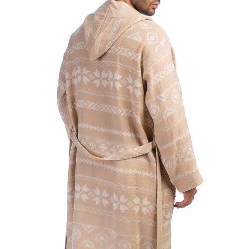 Men's Kimono Robe, Turkish Cotton shops Bathrobe, Boho Kaftan, Towel Robe, Dressing Gown, Latte Kimono, Gift for him, woven pattern