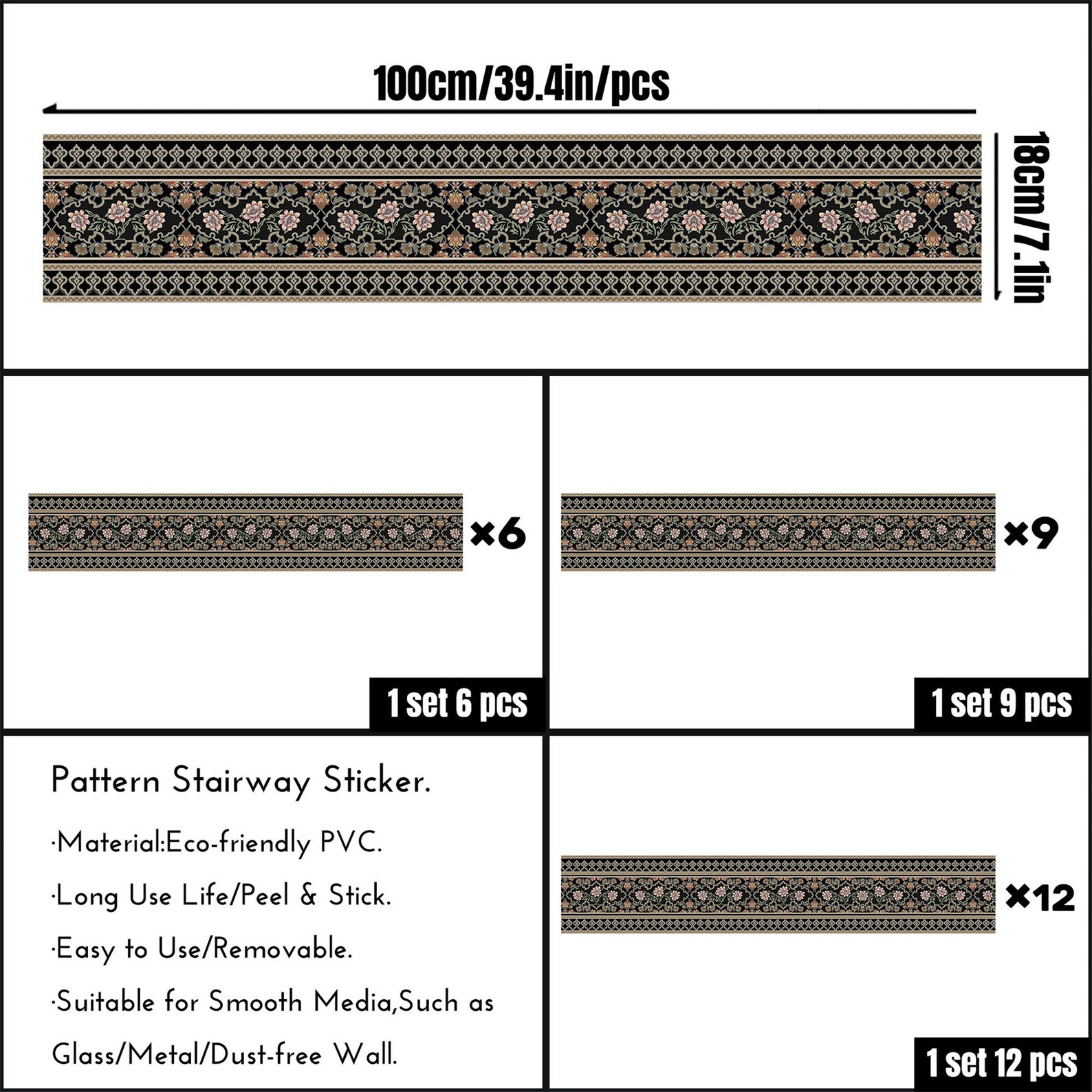 Walraime Pattern Stair Riser Decals Peel and Stick Removable - Etsy