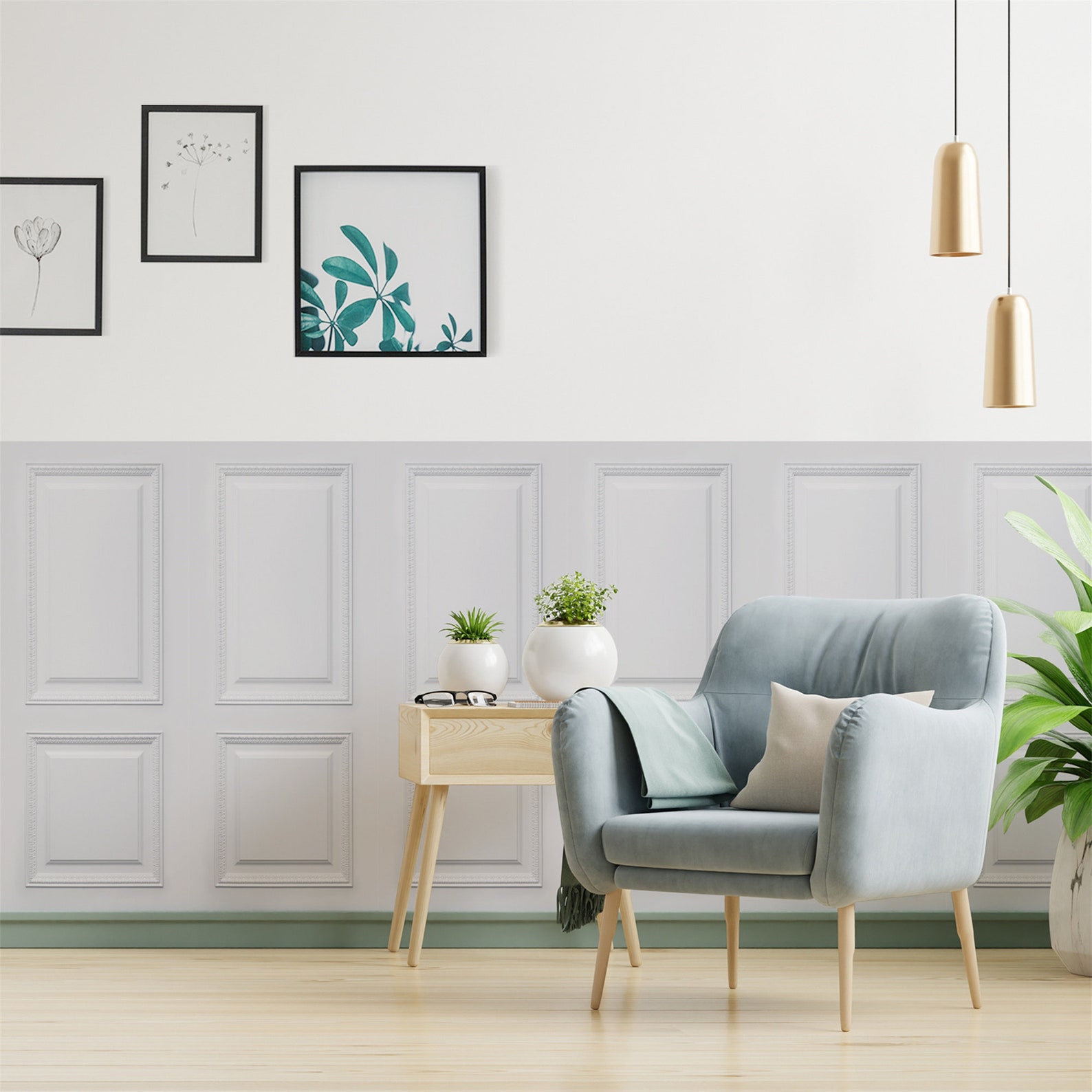 Walraime Peel and Stick Wainscot Wall Stickerswhite Wood Etsy