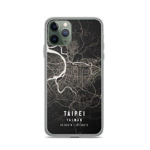 Taipeh Taiwan Stadtplan Hülle für iPhone 14, iPhone 14+/Pro/Pro Max, iPhone 13, iPhone 13 Pro/Pro/Pro Max/Mini, iPhone 12/11/X