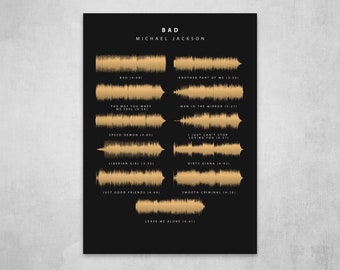 Custom Sound Wave Portrait Metal Print | Personalized Album Print | Soundwave Album Art | Music Wall Art | Home Decor Wall Art