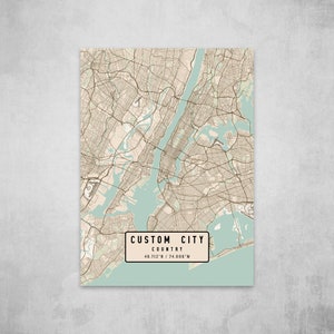 Custom City Metal Print Map | Custom Map Art | Custom Map Print | City Map Print | City Map Art | Maps Of Cities | City Prints | Gift