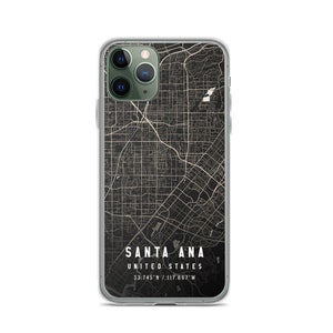 サンタアナ カリフォルニア シティマップ ケース iPhone 14、iPhone 14+/Pro/Pro Max、iPhone 13、iPhone 13 Pro/Pro Max/Mini、iPhone 12/11/X用
