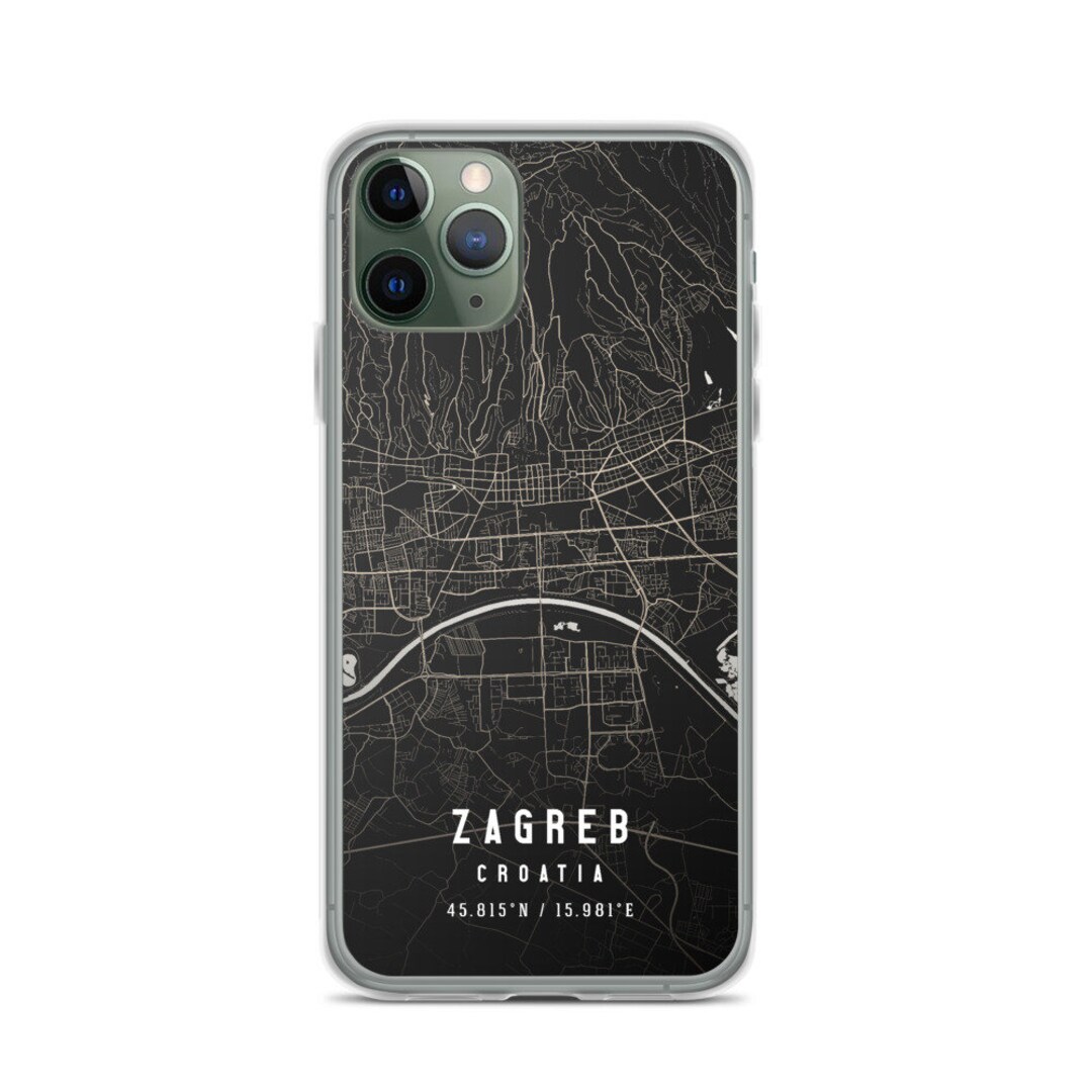 Zagreb Croatie City Map Case pour iPhone 14 iPhone 14 / Pro Etsy France