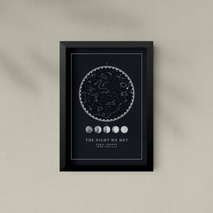 Gerahmte Sternkarte | Personalisierte Sternenkarte | Sternkarte Print | Nachthimmel Print | Sternbild Druck | Hochzeitsgeschenk | Geschenk zum Jahrestag