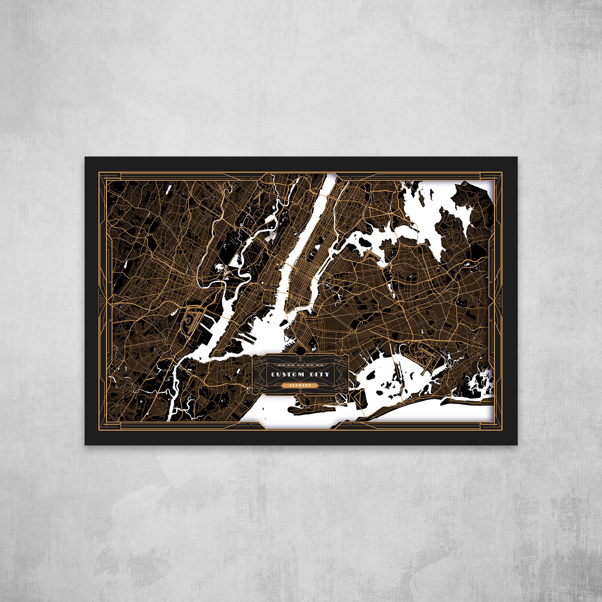 Custom City Map Metal Print Aluminum Print Custom Map Art Etsy