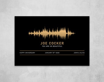 Custom Sound Wave Landscape Metal Print | Personalized Song Print | Soundwave Song Art | Music Wall Art | Home Decor Wall Art