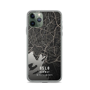Oslo Norwegen Stadtplan Hülle für iPhone 14, iPhone 14+/Pro/Pro Max, iPhone 13, iPhone 13 Pro/Pro/Pro Max/Mini, iPhone 12/11/X