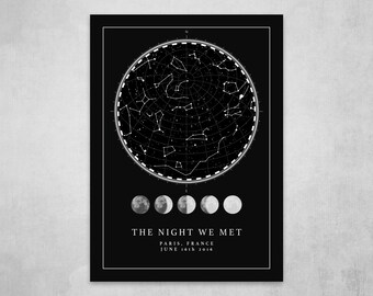 Custom Metal Star Map | Personalised Star Map | Star Map Print | Night Sky Print | Constellation Print | Wedding Gift | Anniversary Gift