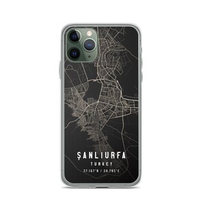 Sanlıurfa Turquia Mapa da Cidade Capa Para iPhone 14, iPhone 14 +/Pro/Pro Max, iPhone 13, iPhone 13 Pro/Pro Max/Mini, iPhone 12/11/X