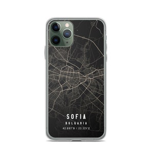 Sofia Bulgarien Stadtplan Hülle für iPhone 14, iPhone 14+/Pro/Pro Max, iPhone 13, iPhone 13 Pro/Pro/Pro Max/Mini, iPhone 12/11/X