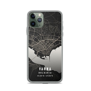 Varna Bulgarien Stadtplan Hülle für iPhone 14, iPhone 14+/Pro/Pro Max, iPhone 13, iPhone 13 Pro/Pro/Pro Max/Mini, iPhone 12/11/X