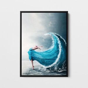 Ballerina Abstract Wall Art Canvas, Female Portrait Oil Painting, Fantasy Canvas Art Print, Kids Room Decor, New Home Gift