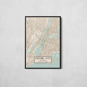 Custom City Canvas Print Map | Custom Map Art | Custom Map Print | City Map Print | City Map Art | Maps Of Cities | City Prints | Gift