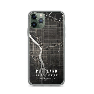 Portland Oregon City Map Hülle für iPhone 14, iPhone 14+/Pro/Pro Max, iPhone 13, iPhone 13 Pro/Pro/Pro Max/Mini, iPhone 12/11/X