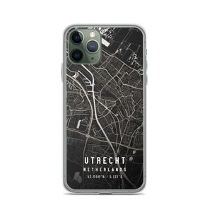 Utrecht Nederland City Map Case voor iPhone 14, iPhone 14 + / Pro / Pro Max, iPhone 13, iPhone 13 Pro / Pro Max / Mini, iPhone 12 / 11 / X