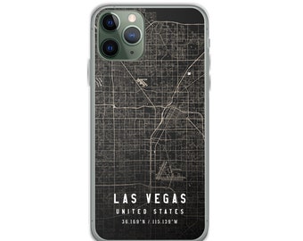 Las Vegas Nevada City Map Case For iPhone 14, iPhone 14 Plus/Pro/Pro Max, iPhone 13, iPhone 13 Pro/Pro Max/Mini, iPhone 12/11/X