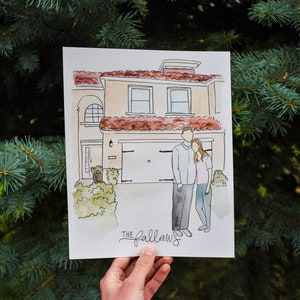 Custom Home and Family Watercolor Painting image 8