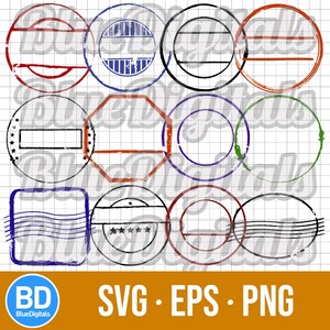 SVG Rubber Stamps | Vector Rubber Stamp Set | PNG Blank Rubber Stamps | EPS Grungy Rubber Stamps | Set of Svg Stamps