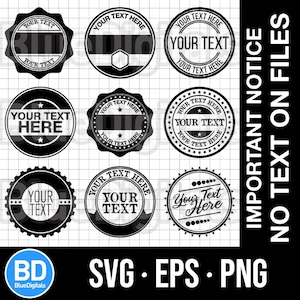 Badges SVG vierges | Timbres EPS vectoriels | Tampons en caoutchouc pour badges PNG | Icônes de cercle SVG | Insignes et tampons EPS | Étiquettes vectorielles Svg | 300 ppp