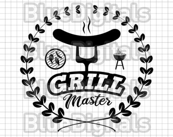 Logo SVG Grill Master / Simbolo EPS vettoriale Grill Master / Logo PNG BBQ / Logo del negozio di barbecue / Etichetta BBQ Grill Master / Download immediato