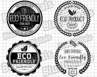 Eco Friendly SVG Set | Eco-Friendly Vector EPS | Environmental Icons PNG 300 ppi | Ecological Svg Stamps | Save The Earth Svg Labels