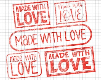 Timbri in gomma Made With Love SVG / Timbri in gomma vettoriali / Timbri in gomma PNG / Timbri in gomma Made With Love Eps / Timbri in gomma SVG