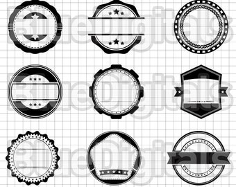 Vector Blank Badges | SVG Rubber Stamps | EPS Vector Badges | Set of PNG Badges | Set of Svg Badges | Eps Label Set | 300 ppi Png Stamps
