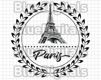 Distintivo SVG di Parigi / EPS Francia Icona di Parigi / PNG 300 ppi Icona di Parigi / Distintivo vettoriale della Torre Eiffel / Icona vettoriale della Torre Eiffel di Parigi