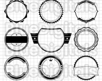 Etichette PNG vuote / Set di badge SVG / Etichette, badge e timbri vettoriali EPS / Timbri vuoti SVG / Download immediato