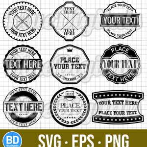 Tampons, étiquettes et badges SVG | Tampons vierges vectoriels EPS | Lot de tampons et d'étiquettes PNG | Étiquettes PNG 300 ppp