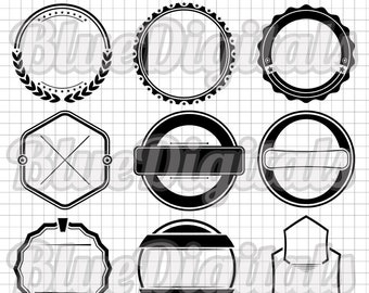Conjunto de insignias y sellos SVG / Etiquetas en blanco vectoriales EPS / Insignias y etiquetas PNG / Etiquetas de iconos SVG