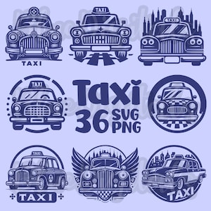 Taxi Svg, Taxi Cars Svg Bundle, Taxi Cab Png Clipart, Vector SVG Taxi, Taxi Silhouette illustration Svg, Taxi Logos Svg, Commercial Use Svg