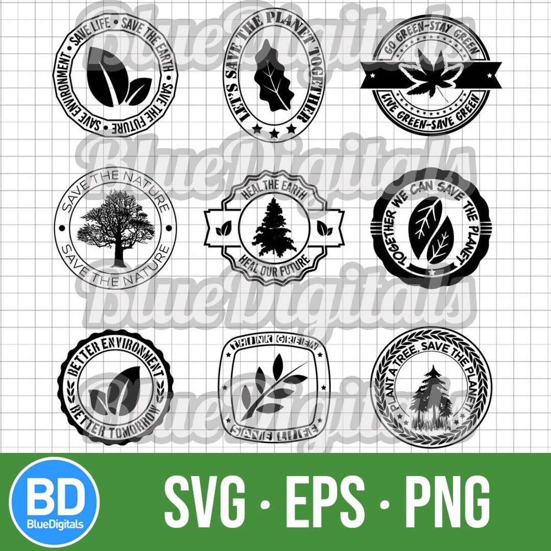 Nature Environment SVG Badges | Save Nature Vector EPS Stamps | Go ...